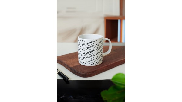 Keraart Atatürk İmza Siyah Beyaz Silindir Kupa 1 Adet