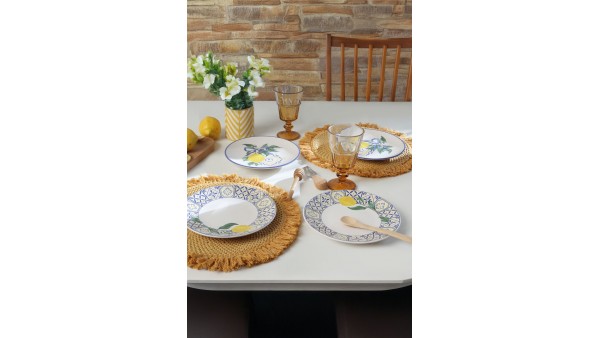 Lemon Bliss Ege Pasta Tabağı 20 Cm 4 Parça 22089-92