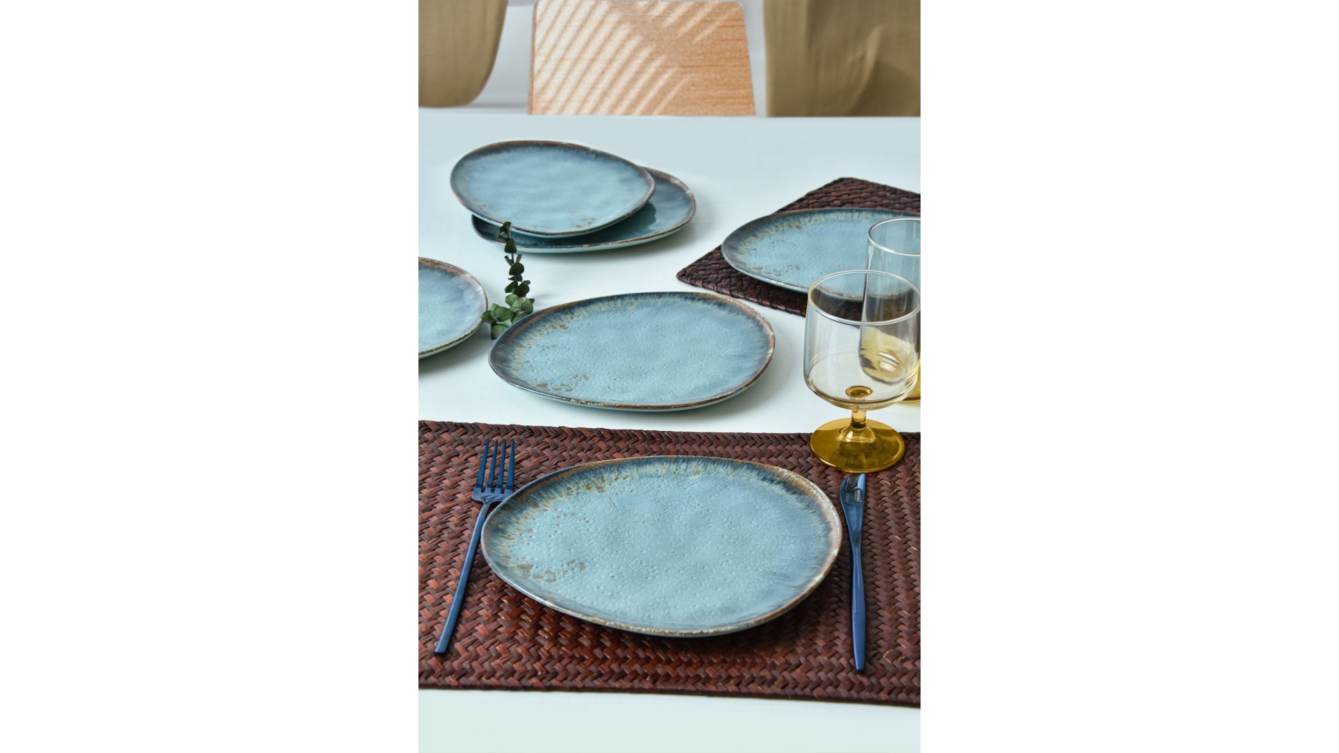 Reaktif Turkuaz Trior Pasta Tabağı 23 Cm 6 Adet 19013