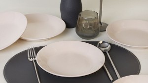 Krem Hitit Yemek Tabağı 21 Cm 6 Adet 030