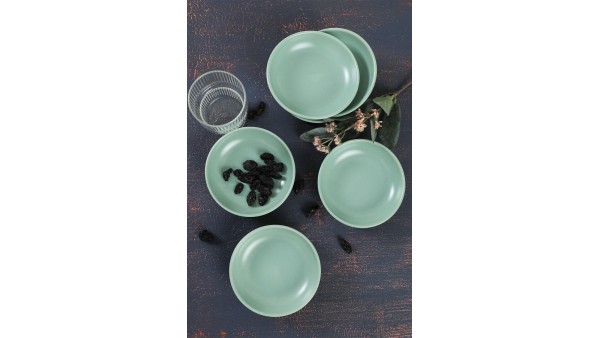 Mat Açık Yeşil Halka Çerezlik/Sosluk 13 Cm 6 Adet