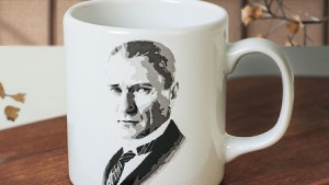 Keraart Atatürk Portre Beyaz Silindir Kupa 1 Adet