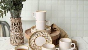 Worn Gold Stackable Çay Takımı 12 Parça 6 Kişilik 22968-23057
