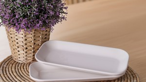 Beyaz Pergamon Kayık Tabak 26 Cm 2 Adet 006