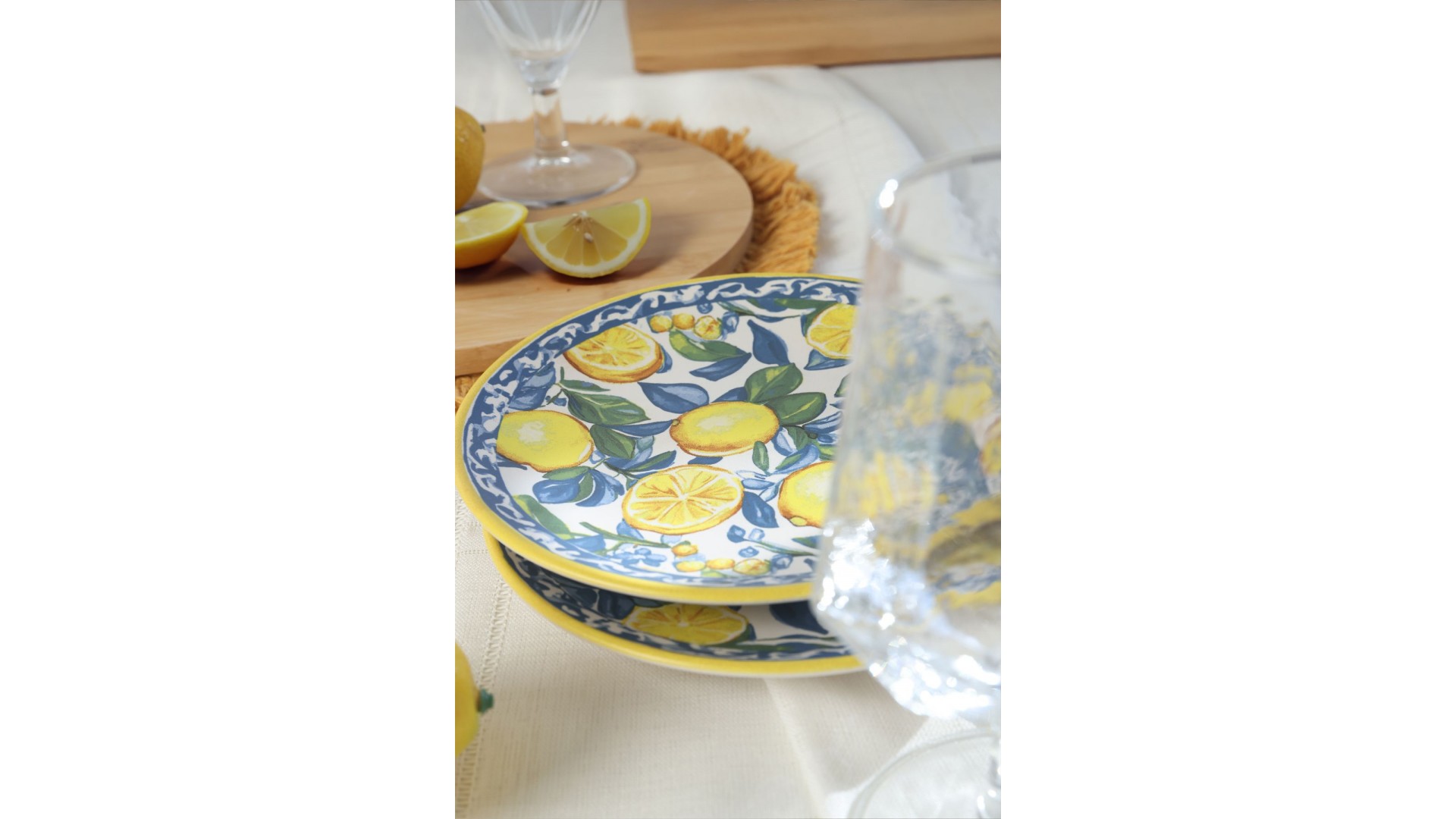 Lemon Glow Ege Pasta Tabağı 20 Cm 4 Parça 22637