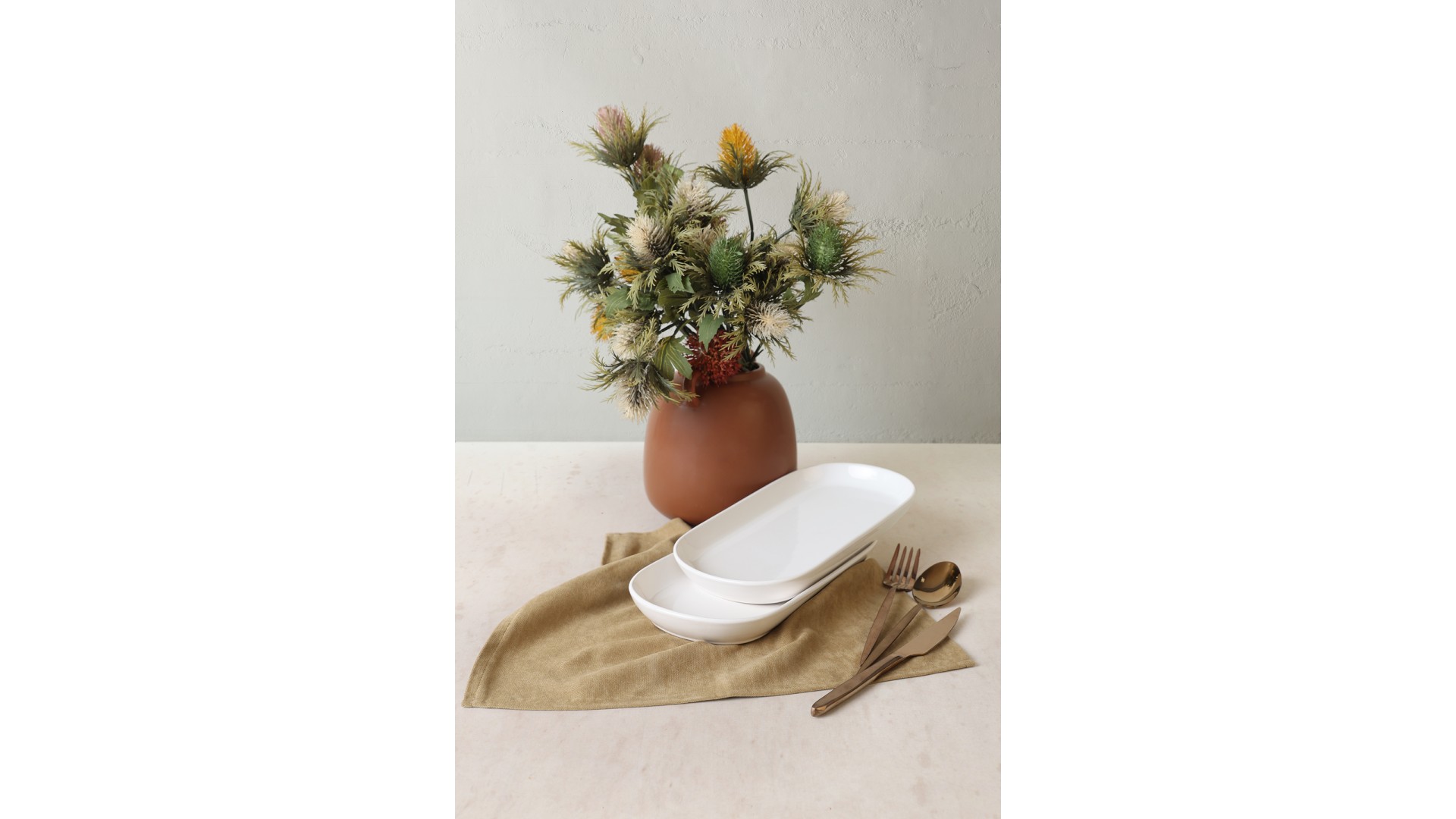 Beyaz Noyan Kayık Tabak 28 Cm 2 Adet 006