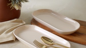 Krem Noyan Kayık Tabak 28 Cm 2 Adet 030