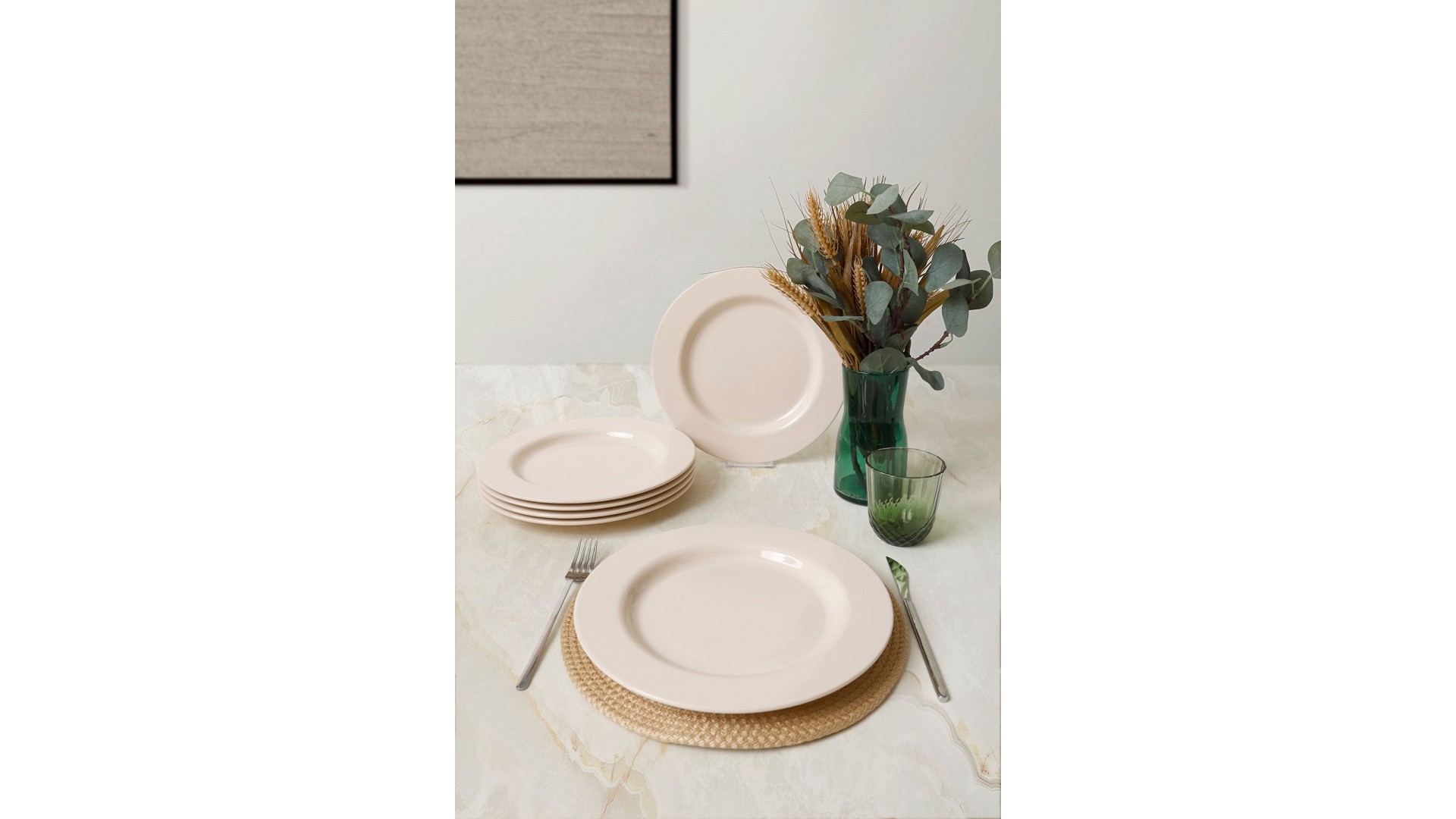 Krem Assos Servis Tabağı 28 Cm 6 Adet 030