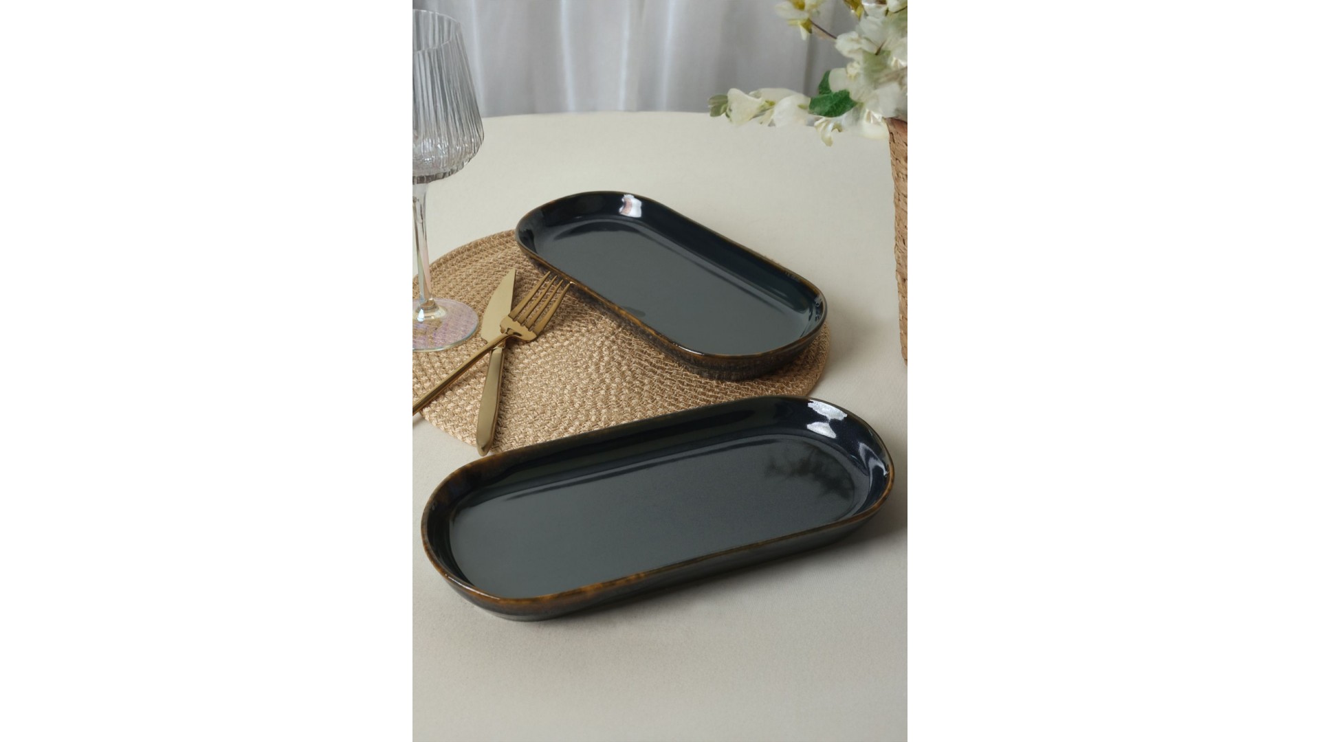 Zümrüt Noyan Kayık Tabak 2 Adet 26 Cm