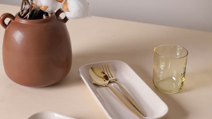 Krem Pergamon Kayık Tabak 26 Cm 2 Adet 030