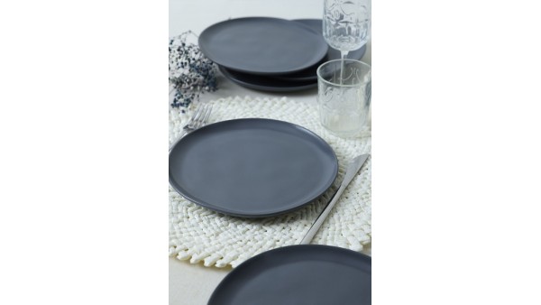 Mat Gri Sardes Pasta Tabağı 22 Cm 6 Adet 959