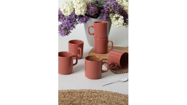 Kızıl Kahve Formart Kupa 8 Cm 6 Adet 607