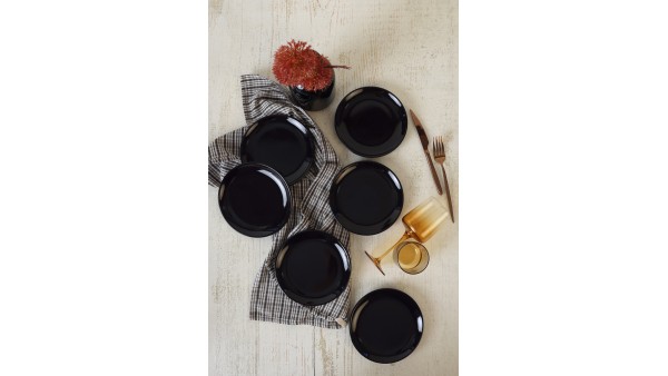 Siyah Delta Pasta Tabağı 17 Cm 6 Adet 650