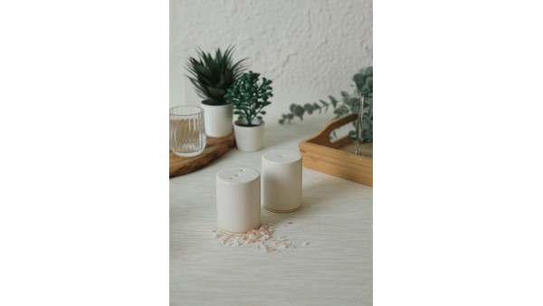 Mat Beyaz Stackable Tuzluk / Biberlik 6 Cm
