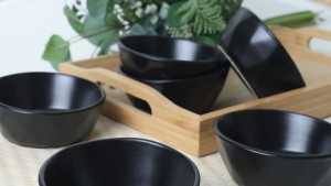 Mat Siyah Kristal Çerezlik / Sosluk 12 Cm 6 Adet 956