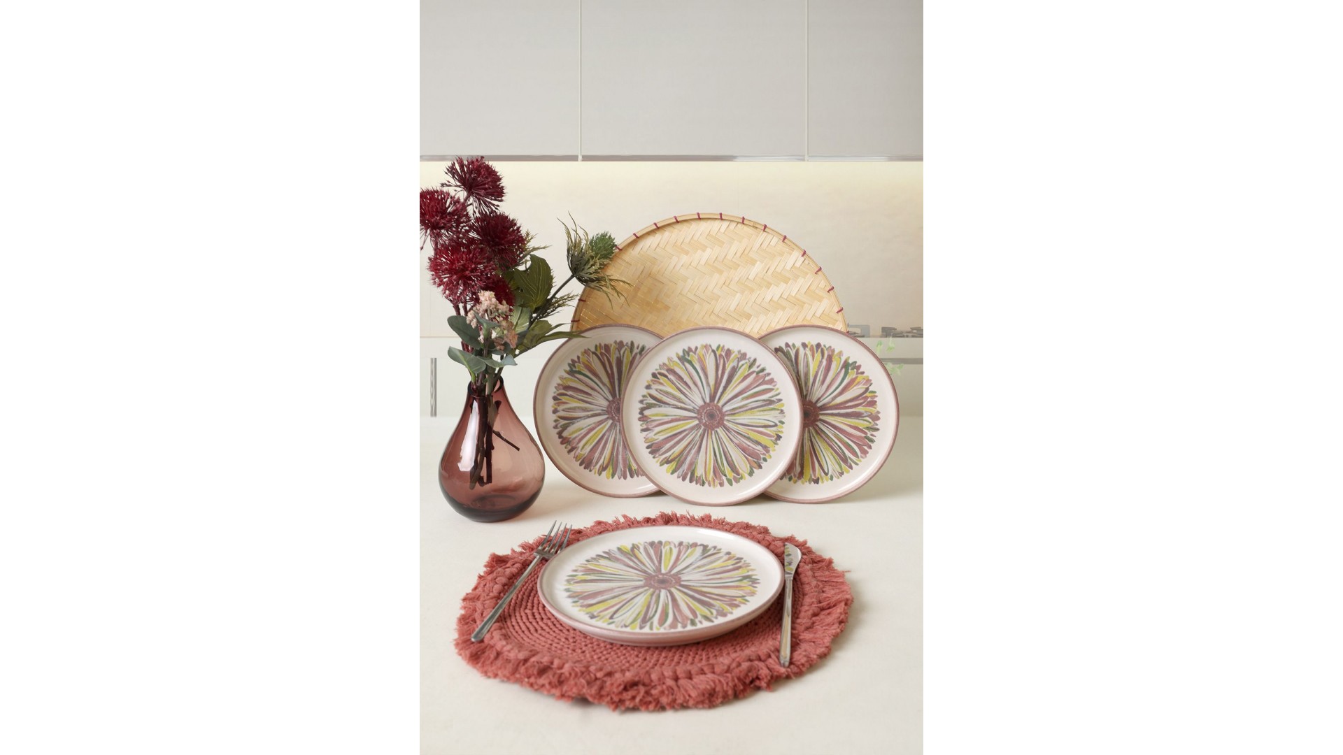Serene Flower Nordıc Pasta Tabağı 22 Cm 4 Adet 22983