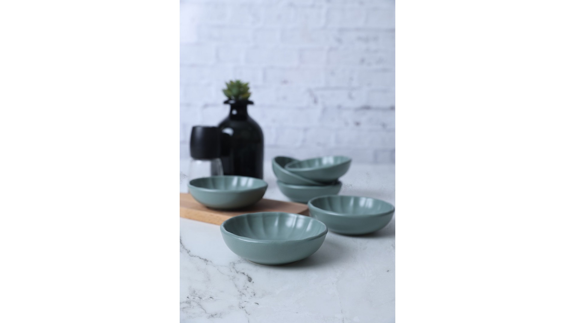 Mat Yeşil Sirius Çerezlik / Sosluk 12 Cm 6 Adet 322
