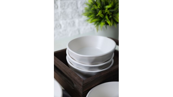 Mat Beyaz Kristal Çerezlik / Sosluk 12 Cm 6 Adet 022