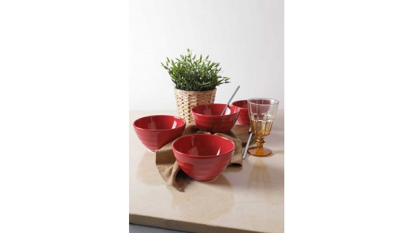 Kırmızı Escargot Kase 14 Cm 4 Adet 506