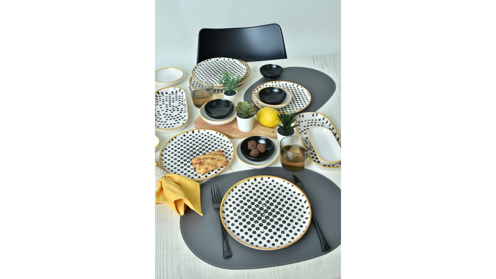 Keraart Polka Kahvaltı Takımı 18 Parça 6 Kişilik 19919-22-41