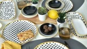 Keraart Polka Kahvaltı Takımı 18 Parça 6 Kişilik 19919-22-41
