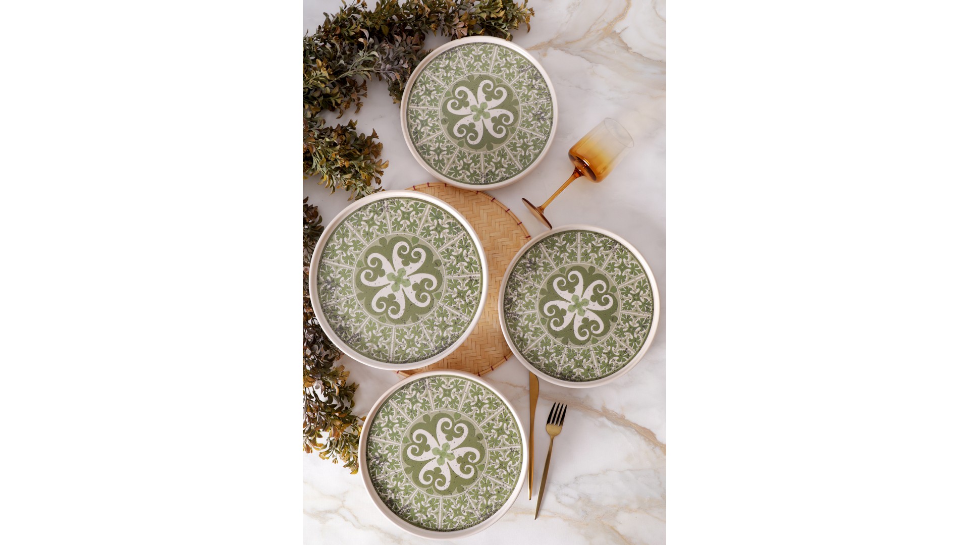 Timeless Green Stackable Servis Tabağı 27 Cm 4 Adet 21975