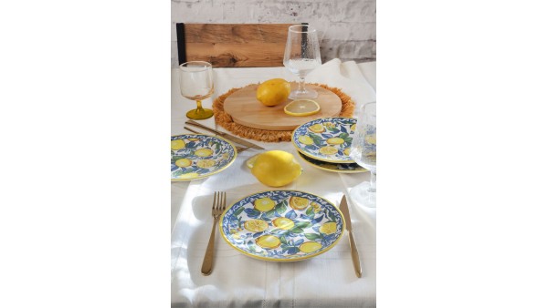 Lemon Glow Ege Pasta Tabağı 20 Cm 4 Parça 22637