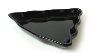 Siyah Çam Kayık Tabak 22 Cm 2 Adet