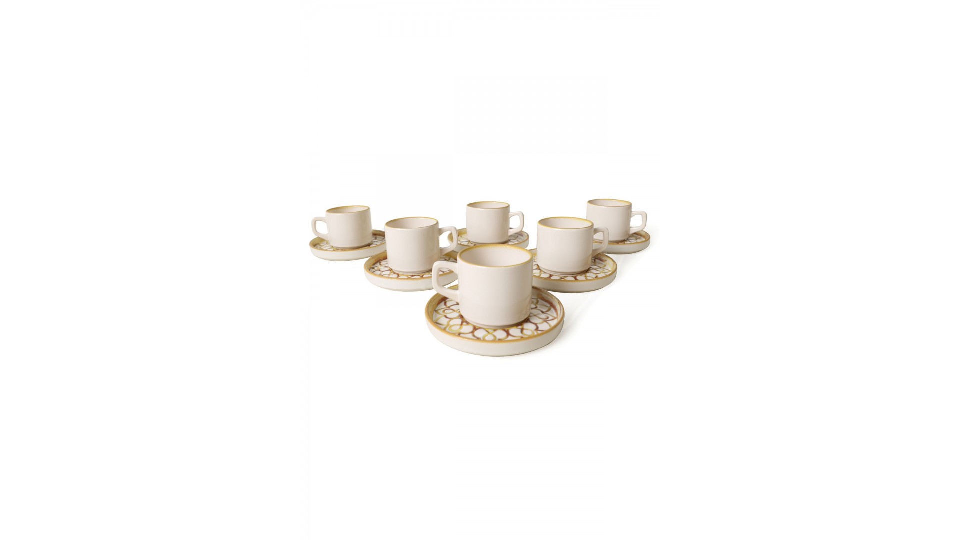 Worn Gold Stackable Çay Takımı 12 Parça 6 Kişilik 22968-23057