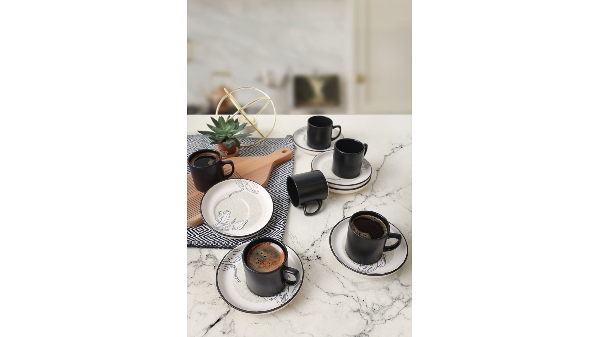 Keraart Shade Flowers Nordic Kahve Takımı 12 Parça 6 Kişilik 21848