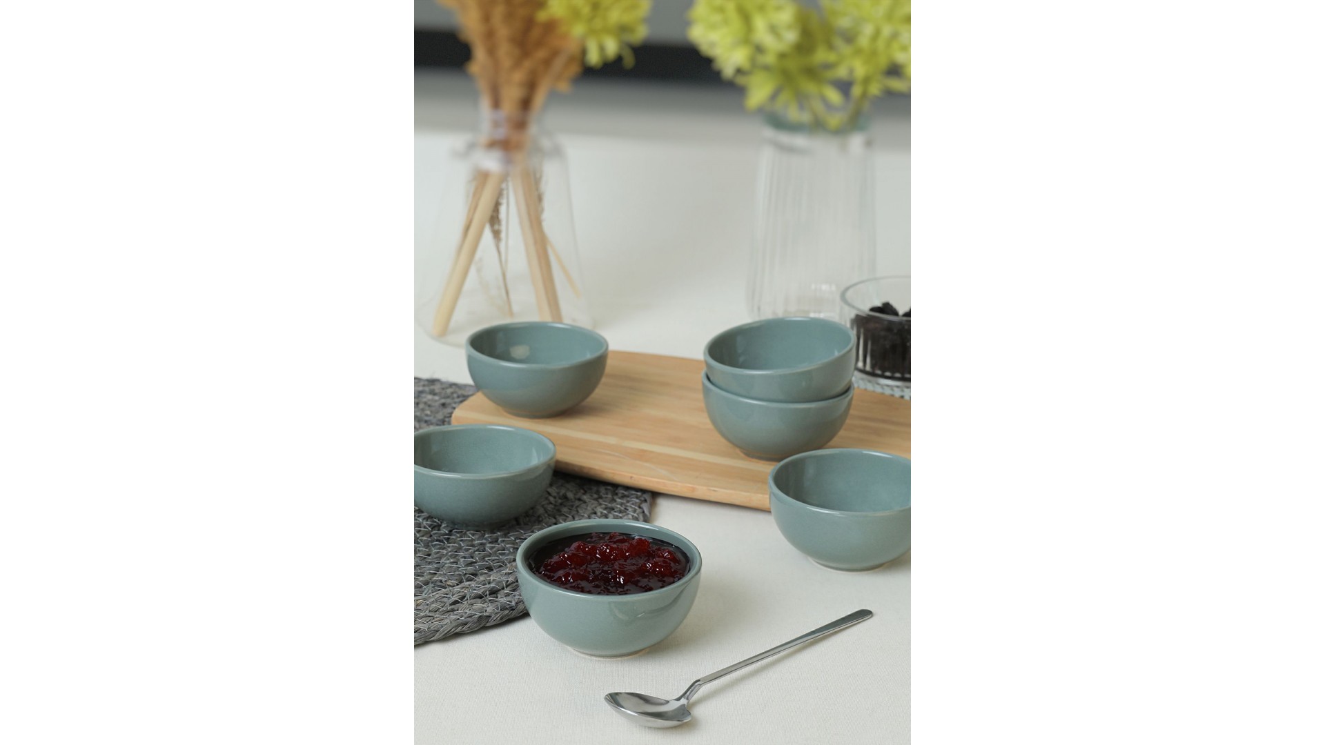 Yeşil Bulut Mini Çerezlik / Sosluk 8 Cm 6 Adet 326