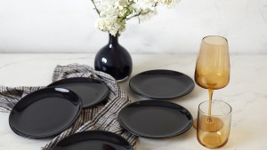 Siyah Delta Pasta Tabağı 17 Cm 6 Adet 650