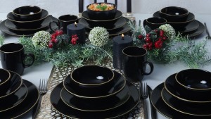 Ege Siyah Gold Yemek Takımı 30 Parça 6 Kişilik