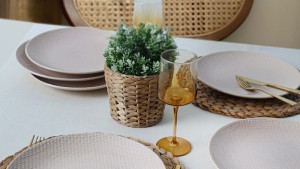 Kumlu Krem Rölyefli Servis Tabağı 27 Cm 6 Adet Q32