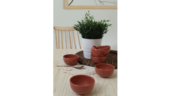 Kızıl Kahve Bulut Mini Çerezlik / Sosluk 8 Cm 6 Adet 607