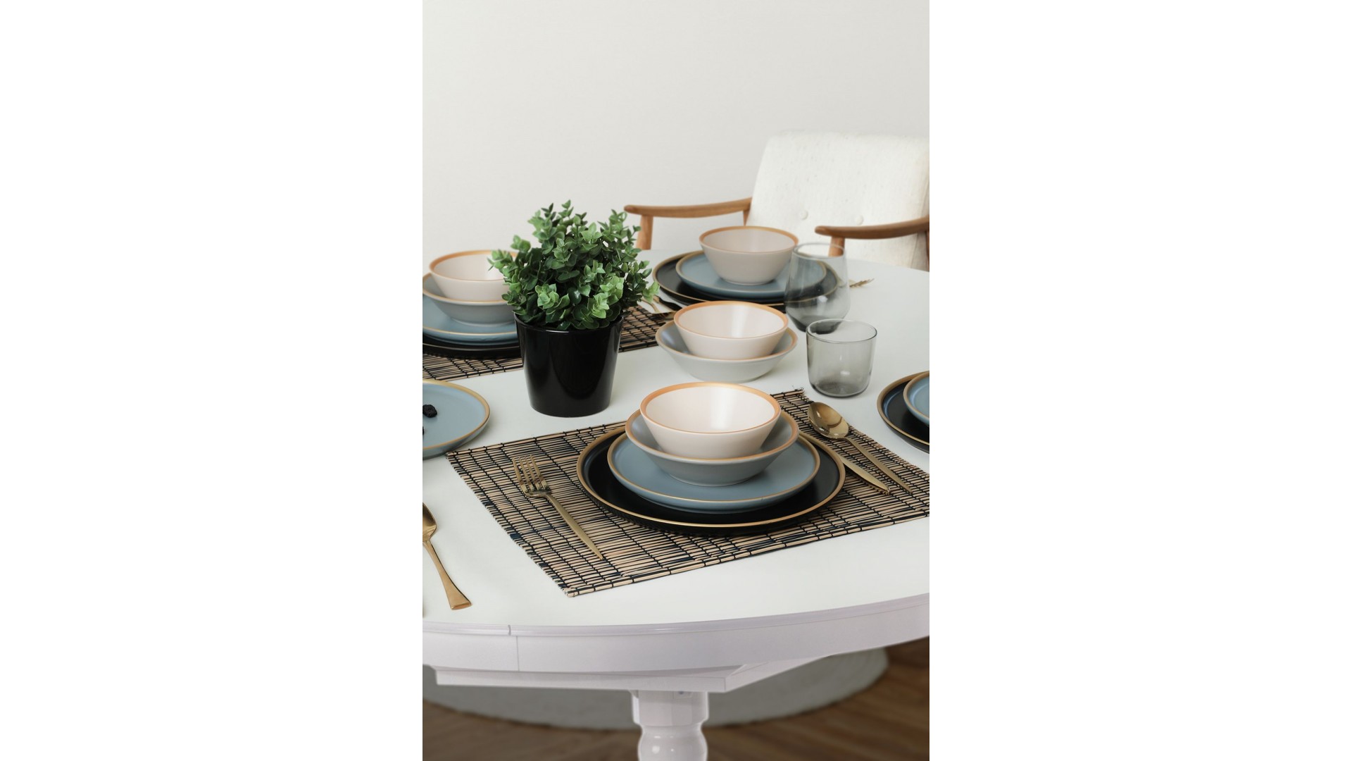 Safir Gri Yemek Takımı 6 Kişilik 24 Parça 624-995