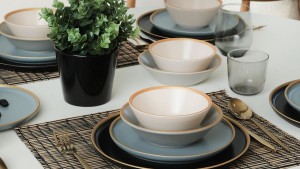 Safir Gri Yemek Takımı 6 Kişilik 24 Parça 624-995
