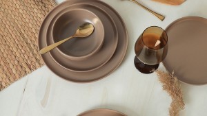 Nordic Mat Toprak Taupe Yemek Takımı 18 Parça 6 Kişilik 977
