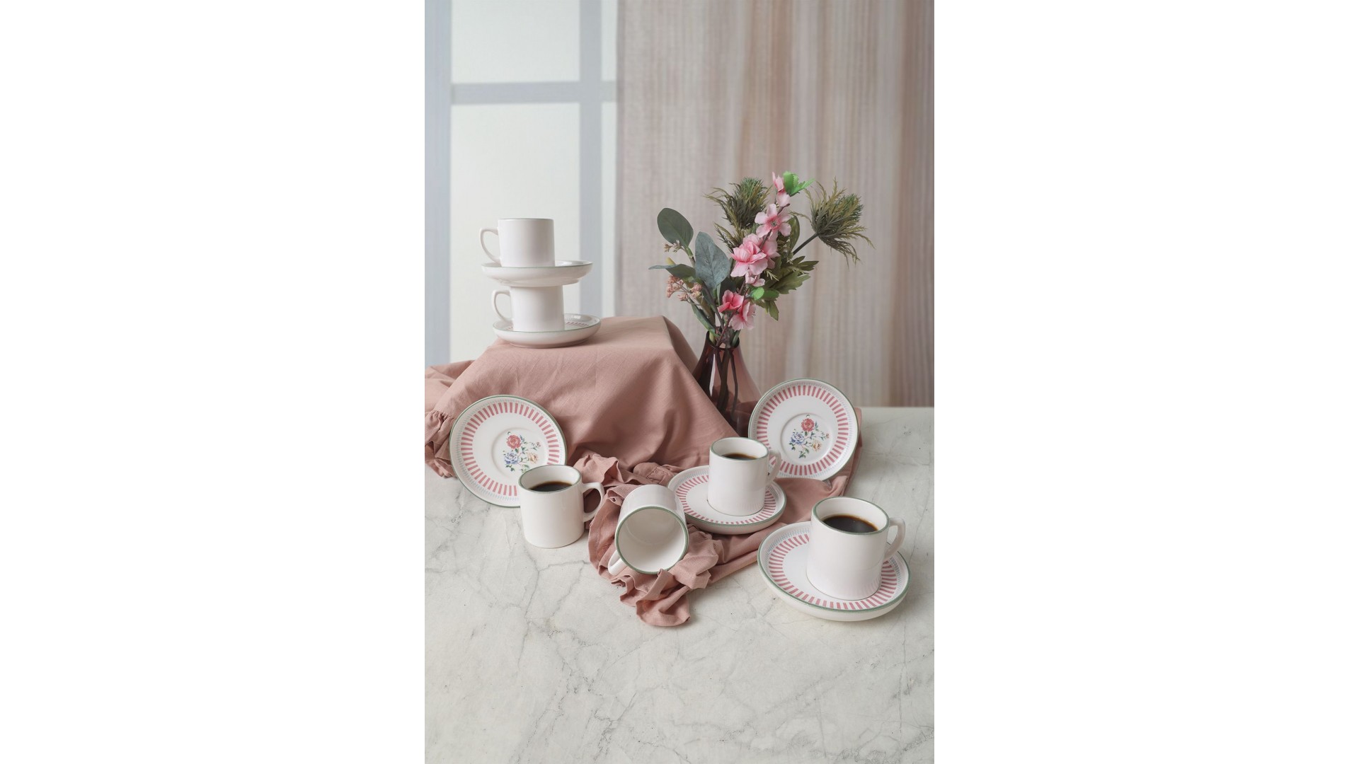 Rose Line Nordic Kahve Takımı 12 Parça 6 Kişilik 22910-12