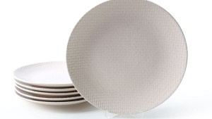 Kumlu Krem Rölyefli Servis Tabağı 27 Cm 6 Adet Q32