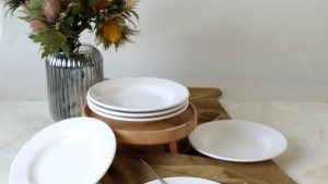 Beyaz Linda Yemek Tabağı 21 Cm 6 Adet 006