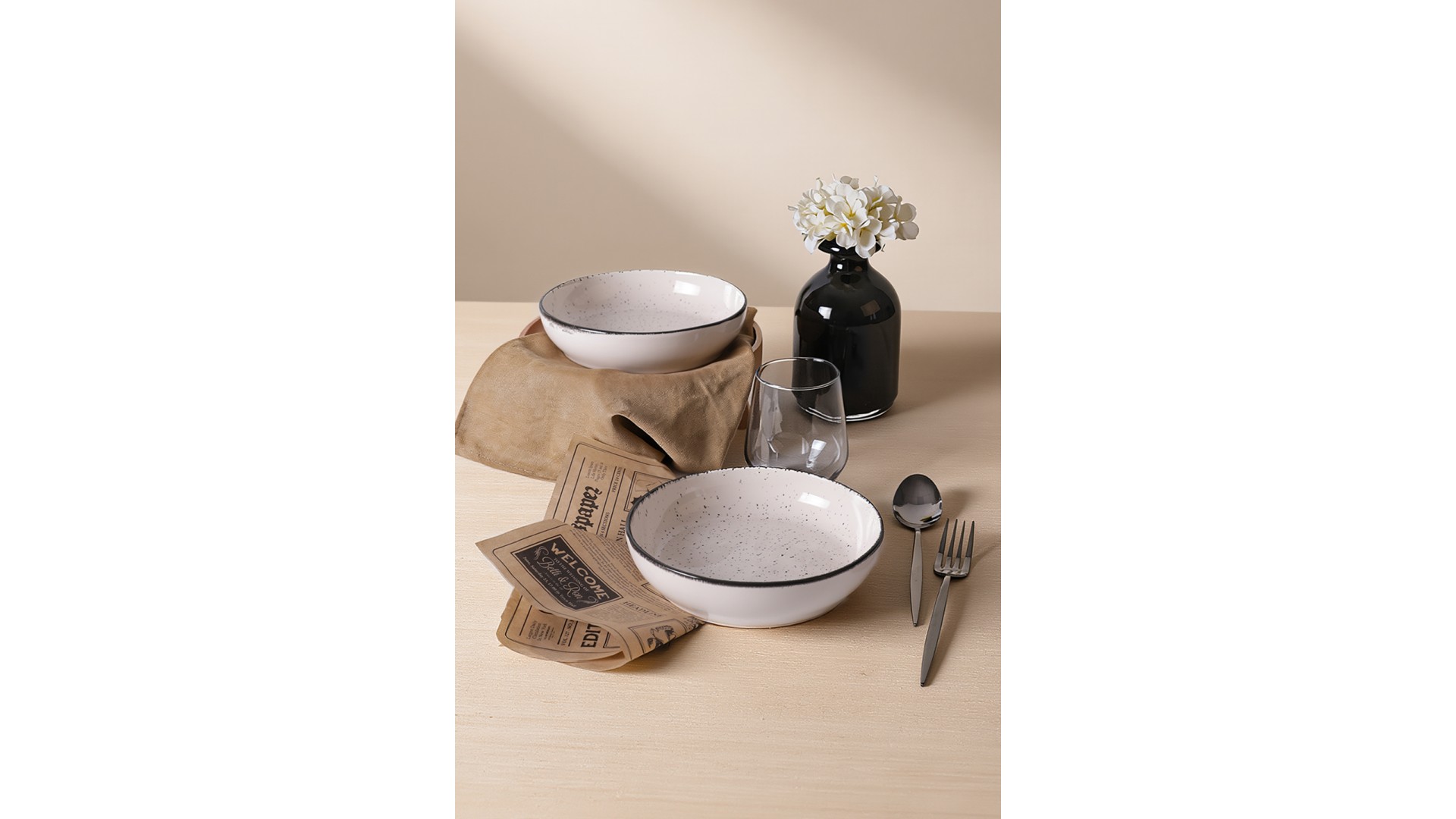 Krem Ephesus Yemek / Salata Tabağı 20 Cm 2 Adet 23381