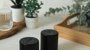 Mat Siyah Stackable Tuzluk / Biberlik 6 Cm