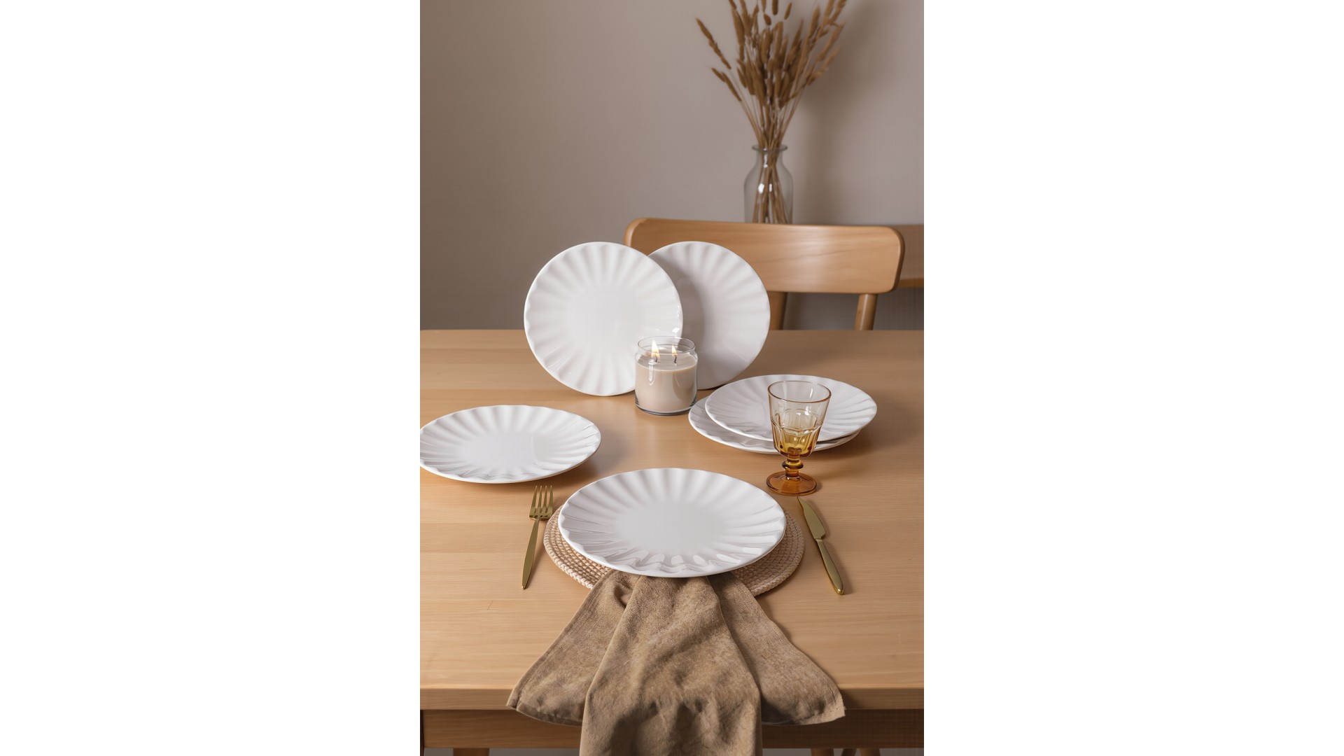 Beyaz Sirius Servis Tabağı 27 Cm 6 Adet 006