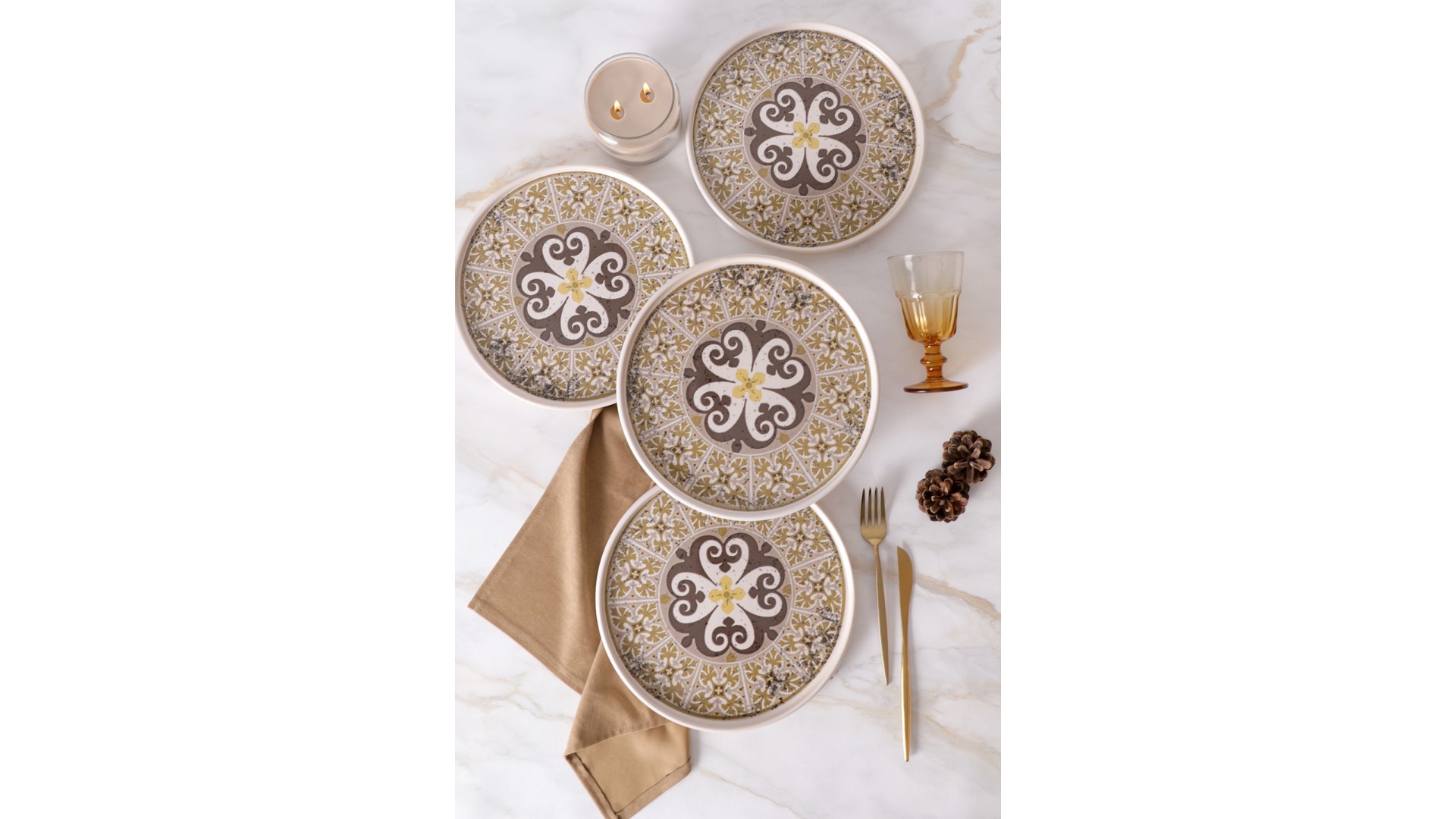 Timeless Brown Stackable Servis Tabağı 27 Cm 4 Adet 21973