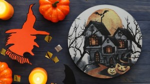 Keraart Halloween Blue Castle Servis Tabağı 26 Cm 19952