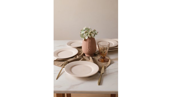 Krem Linda Pasta Tabağı 21 Cm 6 Adet 030