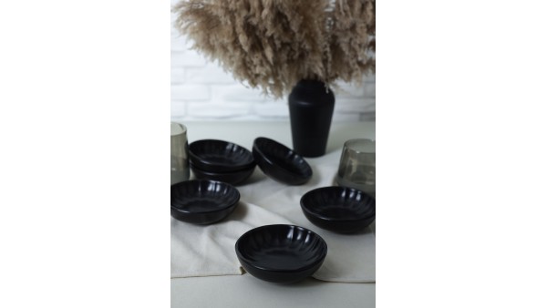 Mat Siyah Sirius Çerezlik / Sosluk 12 Cm 6 Adet 956