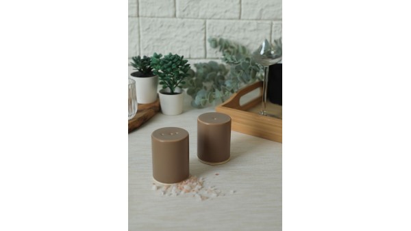 Mat Toprak Taupe Stackable Tuzluk / Biberlik 6 Cm