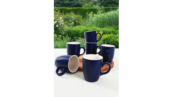 Mat Kobalt/Mat Beyaz Bulut Kupa 9 Cm 6 Adet 952/021